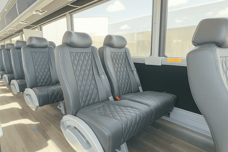 interior of Nashua Minibus Company charter bus